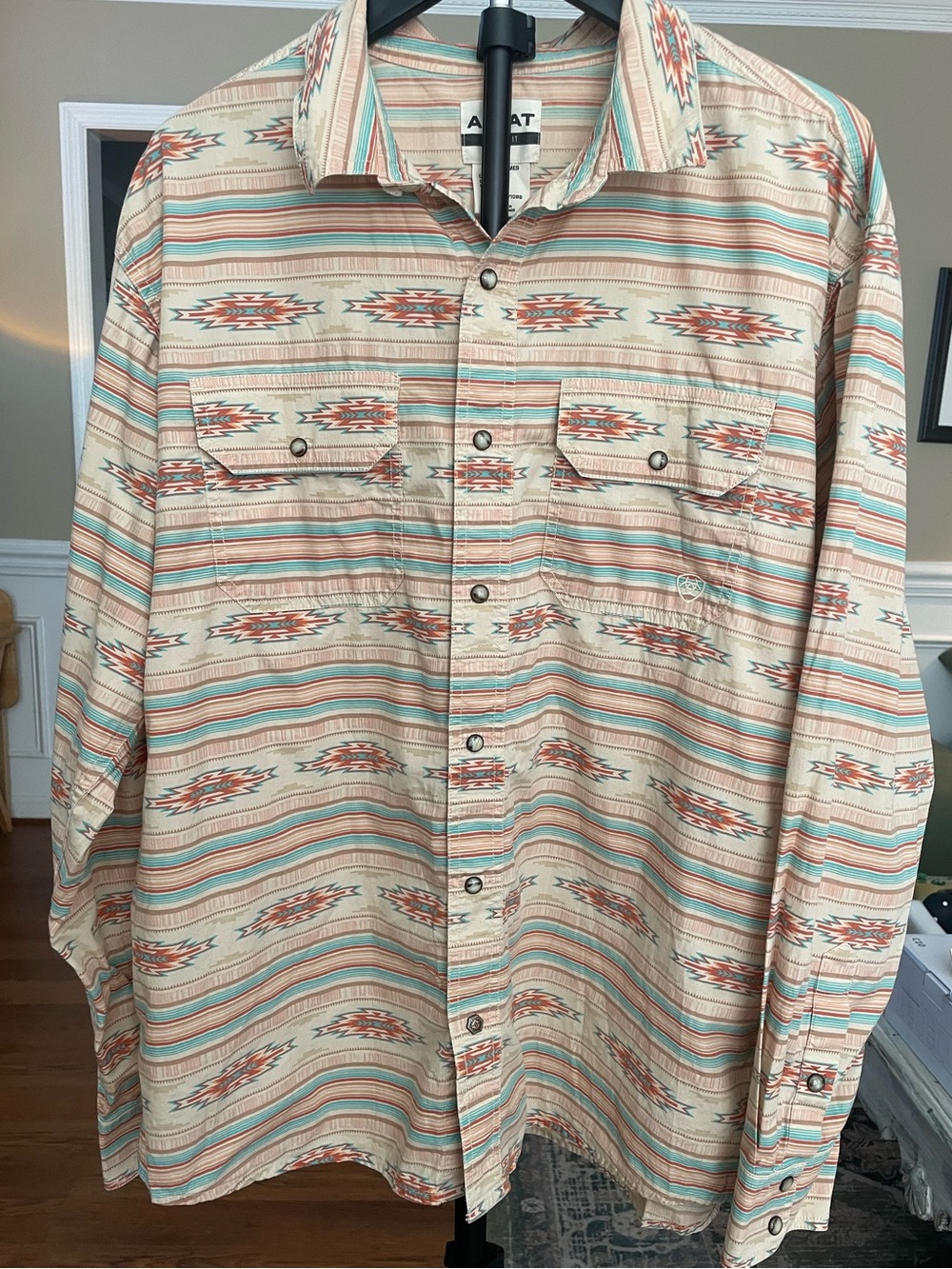 Vintage Ariat Men’s Western Button Down Long Sleeve Shirt Size XL